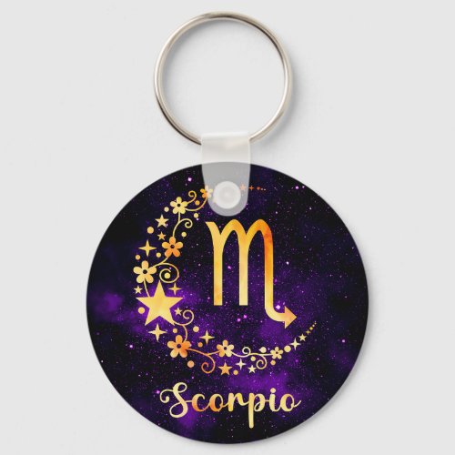 Golden Scorpio Zodiac Keyring