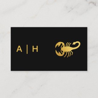  Golden  -  Scorpio   Zodiac  -monogrammed  black