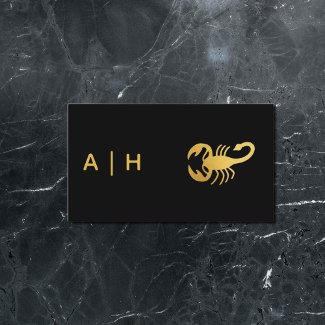  Golden  -  Scorpio   Zodiac  -monogrammed  black