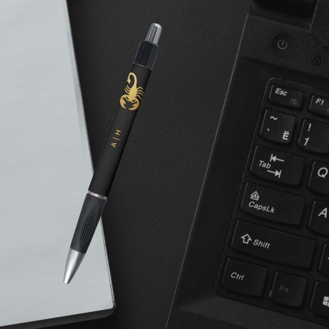  Golden  -  Scorpio   Zodiac  -monogrammed  black Pen (Creator Uploaded)