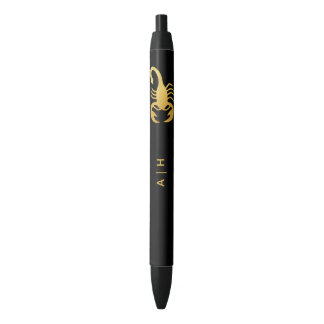  Golden  -  Scorpio   Zodiac  -monogrammed  black Pen