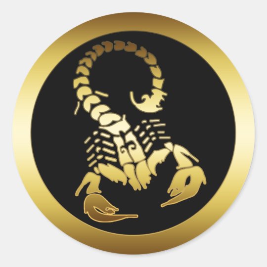 GOLDEN SCORPION CLASSIC ROUND STICKER | Zazzle.com