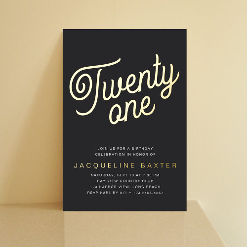Golden Script 21st Birthday Party