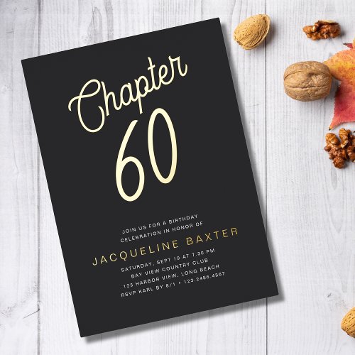 Golden Script Chapter 60 60th Birthday Party Foil Invitation