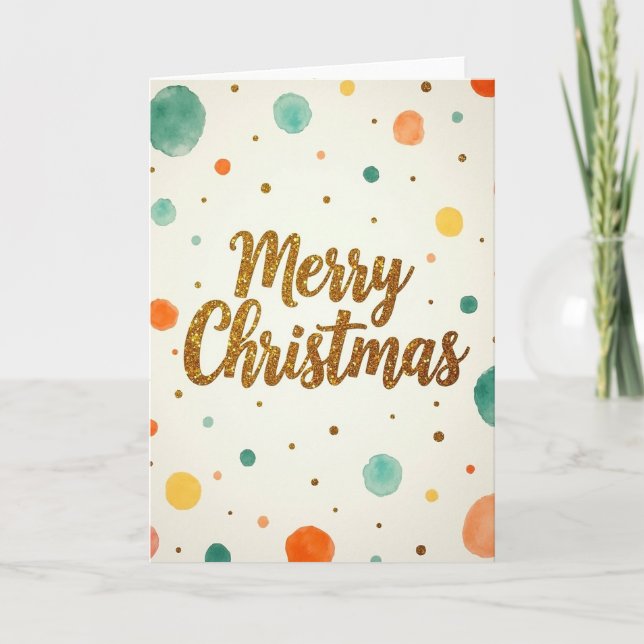 Golden Script Christmas Card (Front)