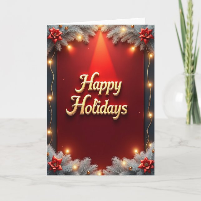 Golden Script Holiday Card (Front)