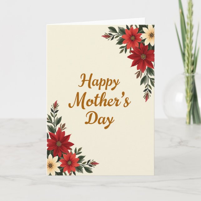 Golden Script Mothers Day Card (Front)