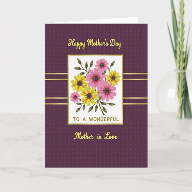 Golden Script Mothers Love Card (Front)
