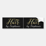 Golden Script Scissors Hairstylist Hair Salon Bumper Sticker