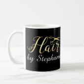 Golden Script Scissors Hairstylist Hair Salon Coffee Mug (Left)