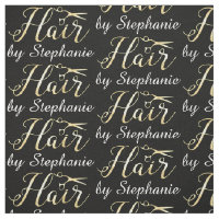 Golden Script Scissors Hairstylist Hair Salon Fabric