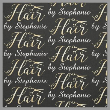Golden Script Scissors Hairstylist Hair Salon Fabric Zazzle Fabric