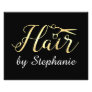 Golden Script Scissors Hairstylist Hair Salon Flyer