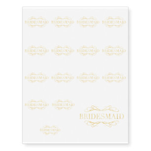 Golden Scroll Bridesmaid Temporary Tattoos