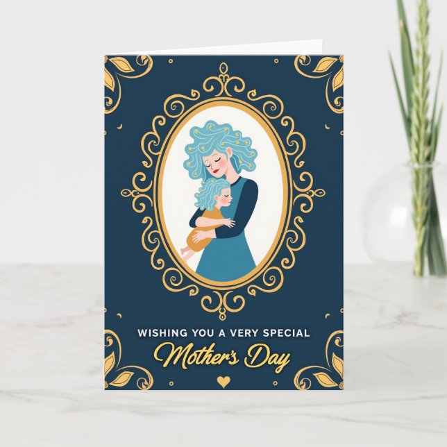 Golden Scroll Mothers Day Card (Front)
