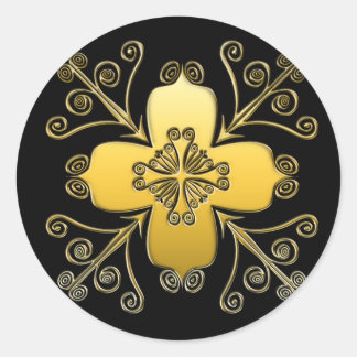 Golden Scroll within a Scroll Designed Stickers