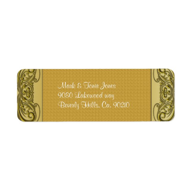 Golden Scrolls 50th Wedding Anniversary Label (Front)