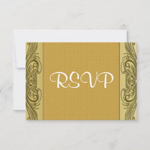 Golden Scrolls 50th Wedding Anniversary RSVP Card