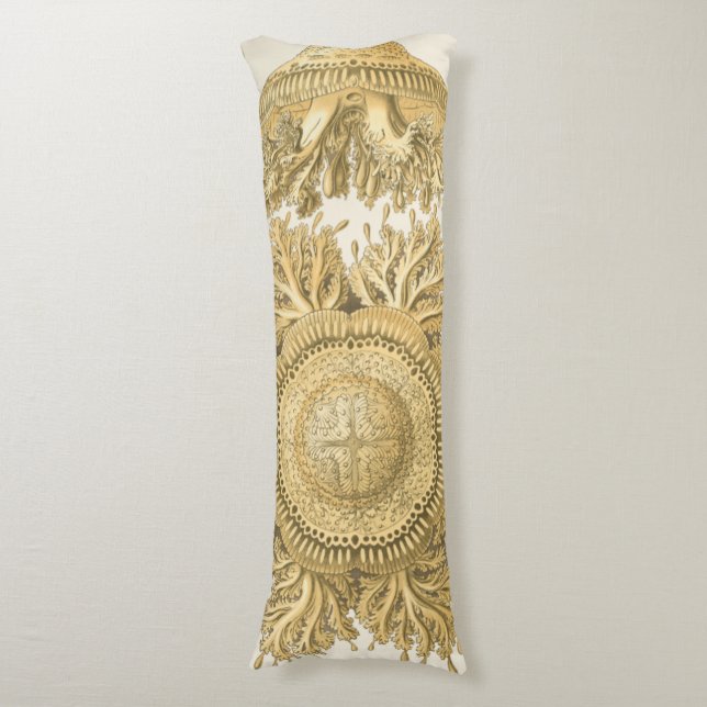 Golden Sea Creatures Body Pillow (Front Vertical)