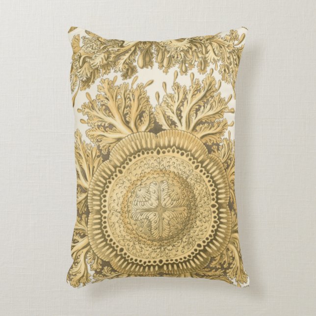 Golden Sea Creatures Decorative Pillow (Front(Vertical))