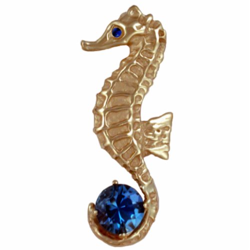 Golden Seahorse Keychain