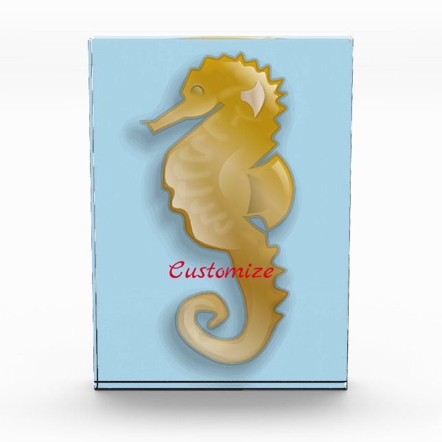 Golden Seahorse Thunder_Cove Acrylic Award (Front)