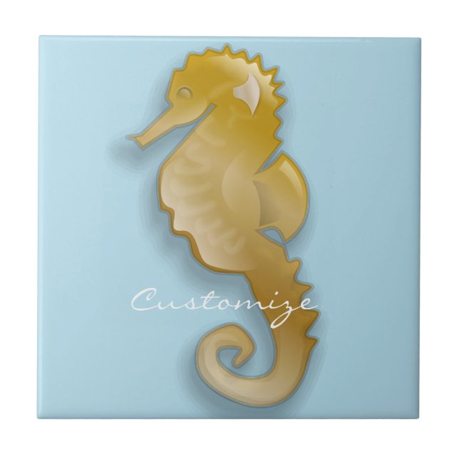 Golden Seahorse Thunder_Cove Ceramic Tile (Front)