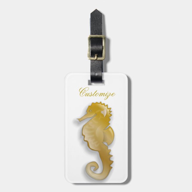 Golden Seahorse Thunder_Cove Luggage Tag (Front Vertical)