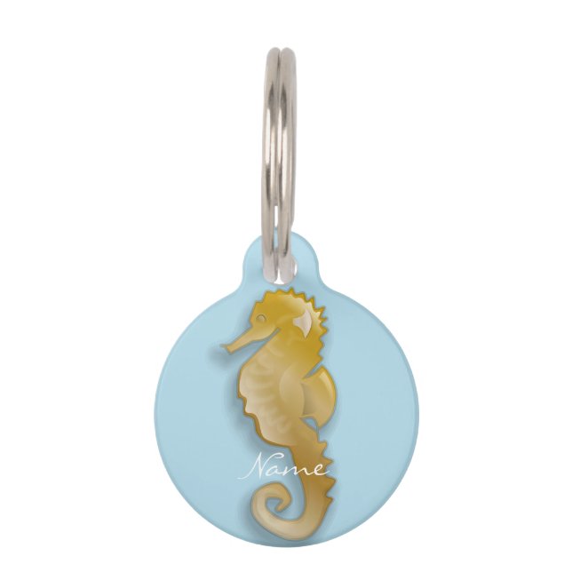 Golden Seahorse Thunder_Cove Pet ID Tag (Front)