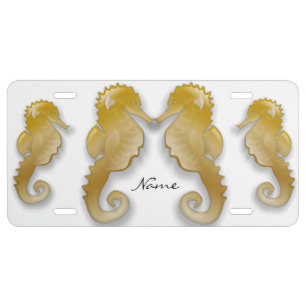 Golden Seahorses Thunder_Cove License Plate
