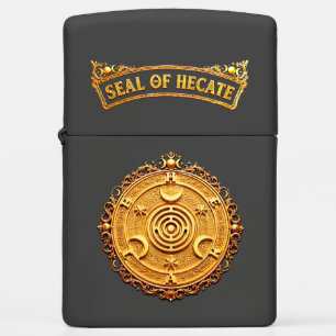 Golden Seal of Hekate Triple Moon & Labyrinth Zippo Lighter