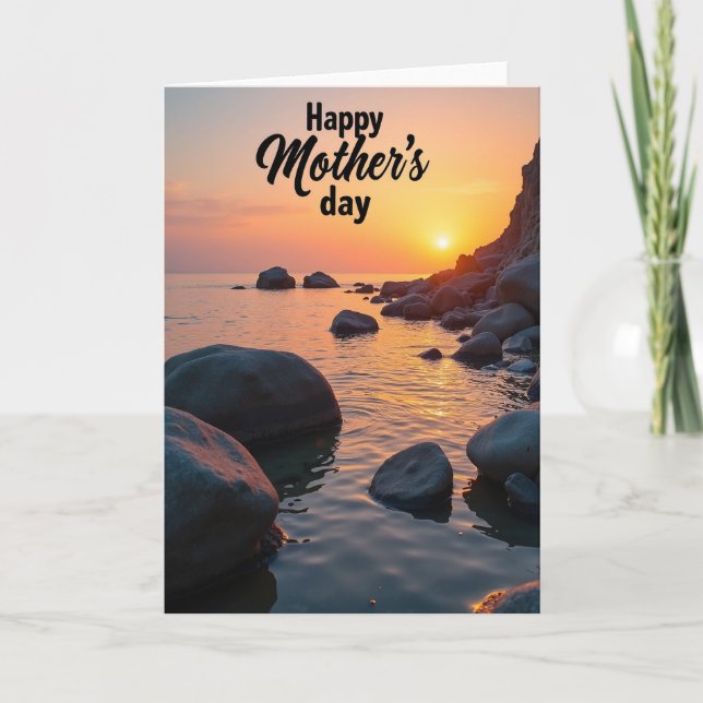 Golden Seascape Mothers Day Card (Front)