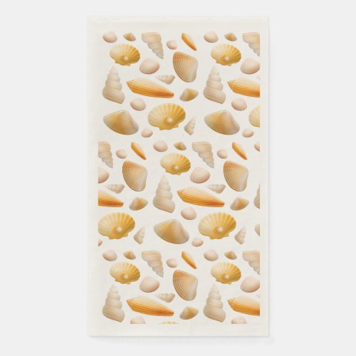 Golden Seashells Guest Towel Paper Napkin