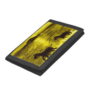Golden Seashore Horses Trifold Wallet