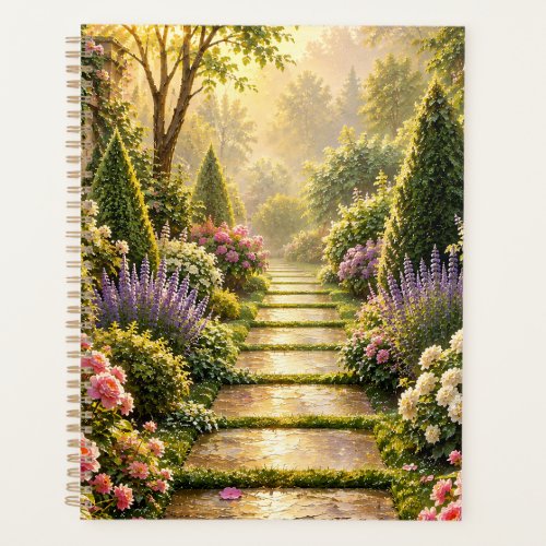 Golden Secret Garden Path Floral Notebook