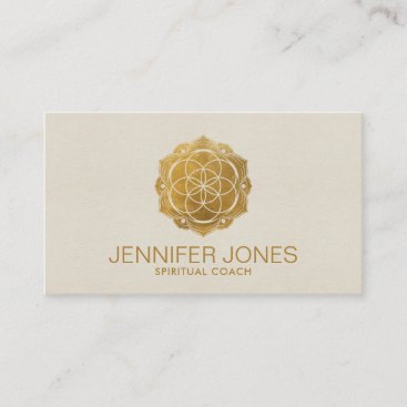 Golden Seed of life in lotus Business Card