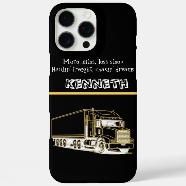 Golden Semi-Truck Art Design Case-Mate iPhone Case (Back)