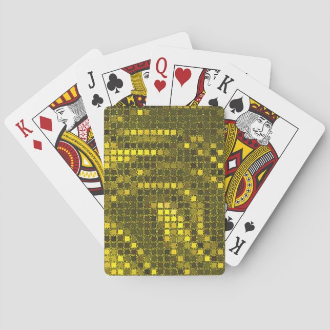 Golden Sequin Effect Poker Cards (Back)