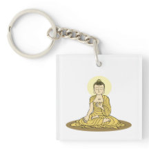 Golden Serenity Buddha keychain