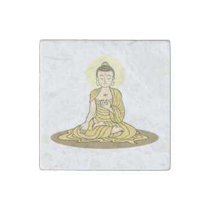 Golden Serenity Buddha Stone Magnet