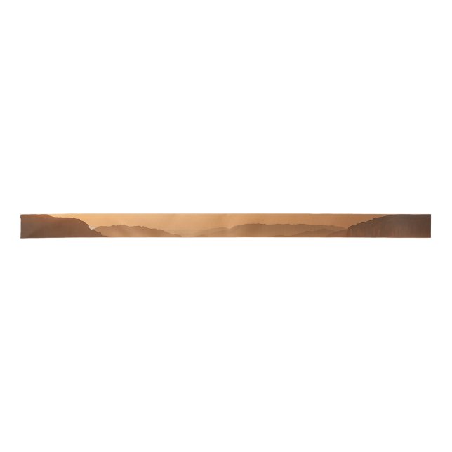 Golden Serenity — Desert Landscape at Sunset Satin Ribbon (Front)