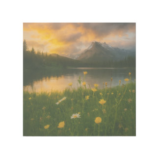 Golden Serenity: Mountain Lake Gallery Wrap