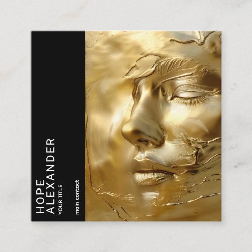 Golden Serenity  Square Business Card