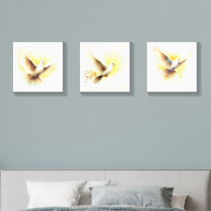 Golden Serenity: The Yellow Dove Canvas Photo Tile