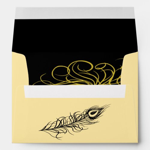 Golden Shake your Tail Feathers Invite Envelope