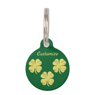 Golden Shamrocks Thunder_Cove Pet ID Tag