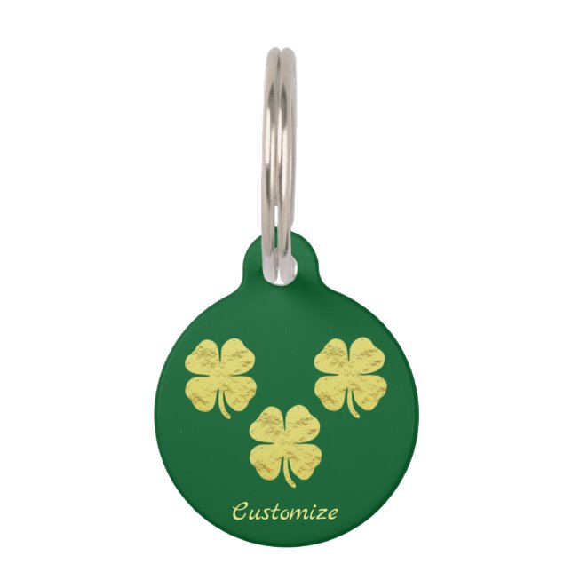 Golden Shamrocks Thunder_Cove Pet ID Tag (Front)