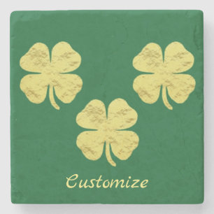 Golden Shamrocks Thunder_Cove Stone Coaster