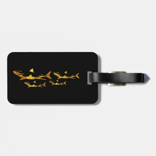 Golden Sharks Luggage Tag