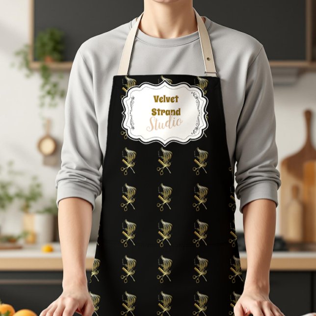 Golden Shears Luxury Stylist Business Apron (Creator Uploaded)